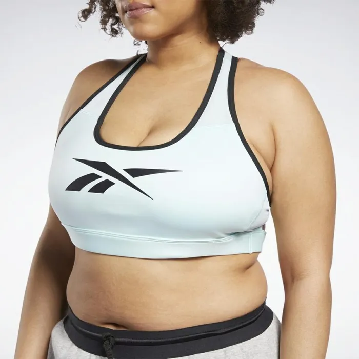 Sports Bras Womens Reebok Lux Racer MediumImpact Sports Bra Plus Size Digital Glow