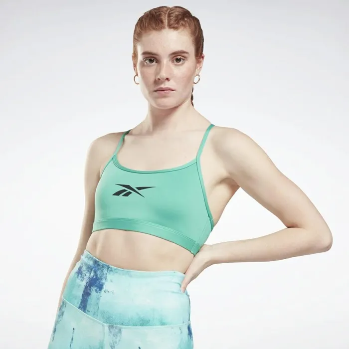 Sports Bras Womens Reebok Lux Skinny Strap Sports Bra Future Teal