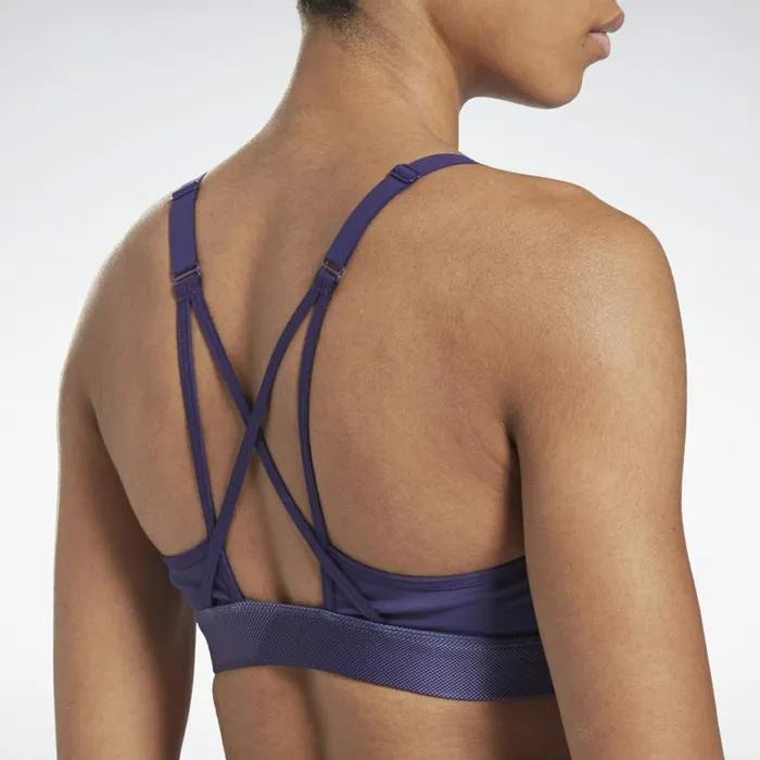 Sports Bras Womens Reebok Lux Strappy Bra Dark Orchid