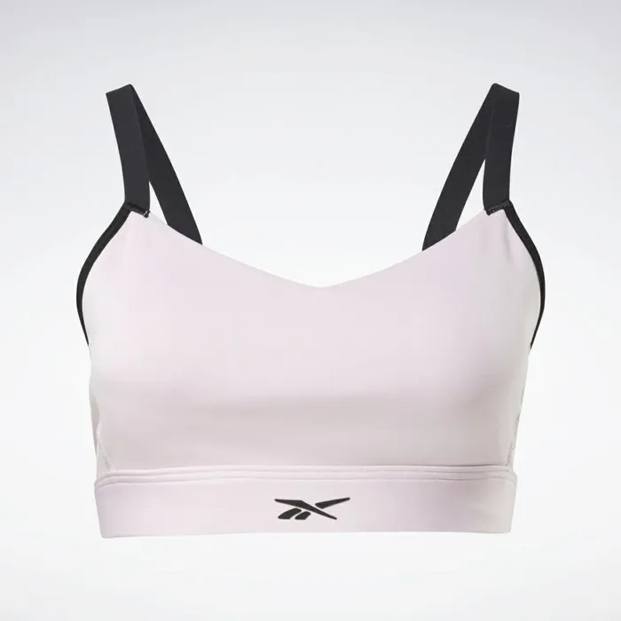Sports Bras Womens Reebok Lux Strappy MediumImpact Sports Bra Frost Berry