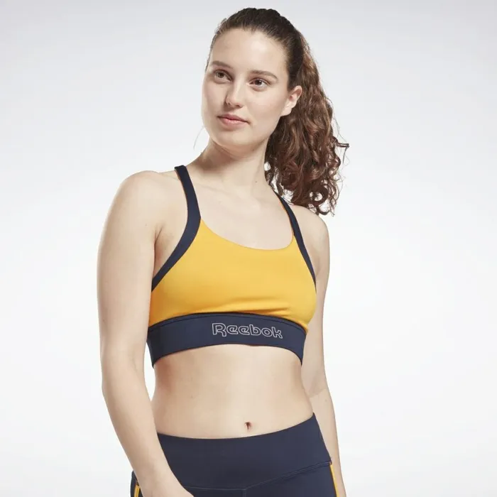 Sports Bras Womens Reebok Piping Bralette Semi Solar Gold