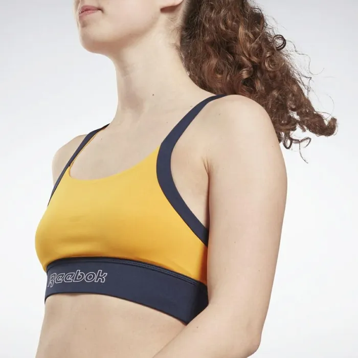 Sports Bras Womens Reebok Piping Bralette Semi Solar Gold