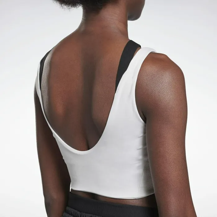 Sports Bras Womens Reebok Studio MediumImpact Bra Porcelain