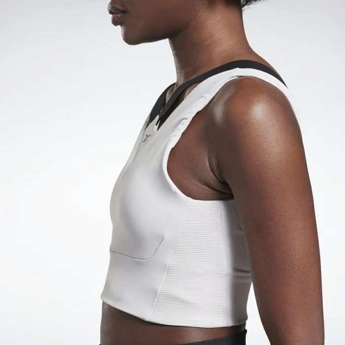 Sports Bras Womens Reebok Studio MediumImpact Bra Porcelain