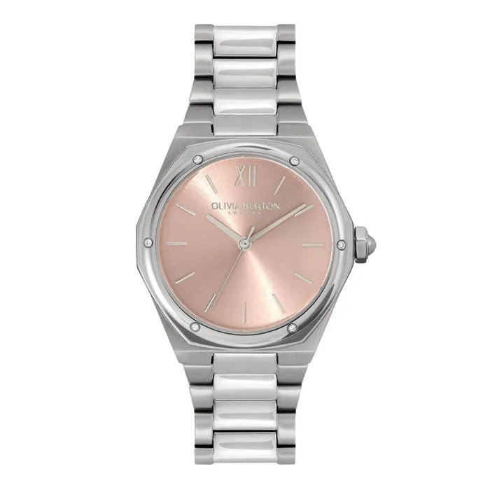 Sports Luxe Watches Women Olivia Burton 33mm Hexa Blush and Silver Bracelet Watch Sports Luxe Watches Women Olivia Burton 33mm Hexa Blush and Silver Bracelet Watch