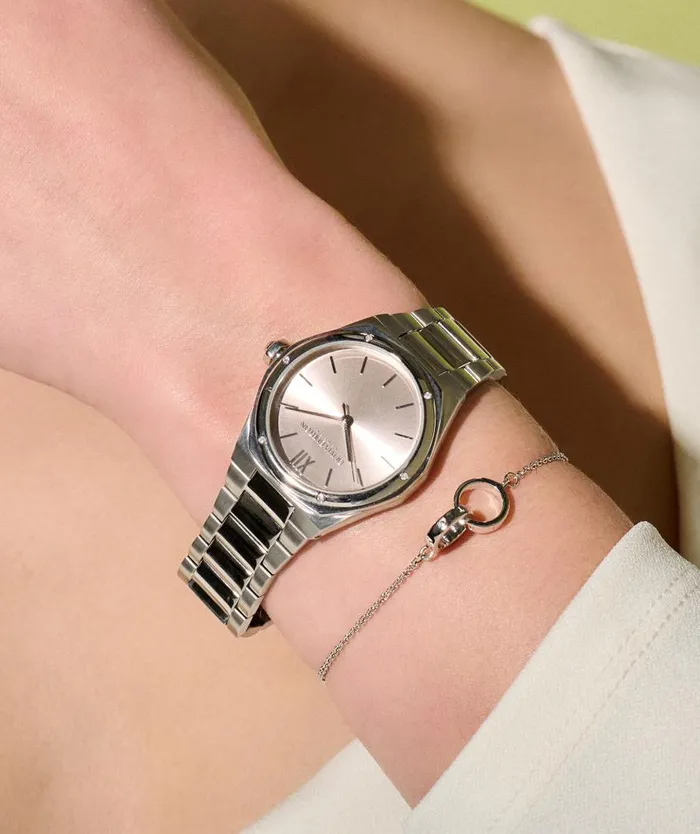 Sports Luxe Watches Women Olivia Burton 33mm Hexa Blush and Silver Bracelet Watch