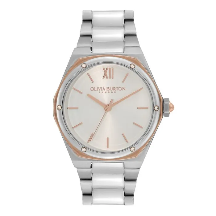 Sports Luxe Watches Women Olivia Burton 33mm Hexa White Carnation Gold and Silver Bracelet Watch Sports Luxe Watches Women Olivia Burton 33mm Hexa White Carnation Gold and Silver Bracelet Watch