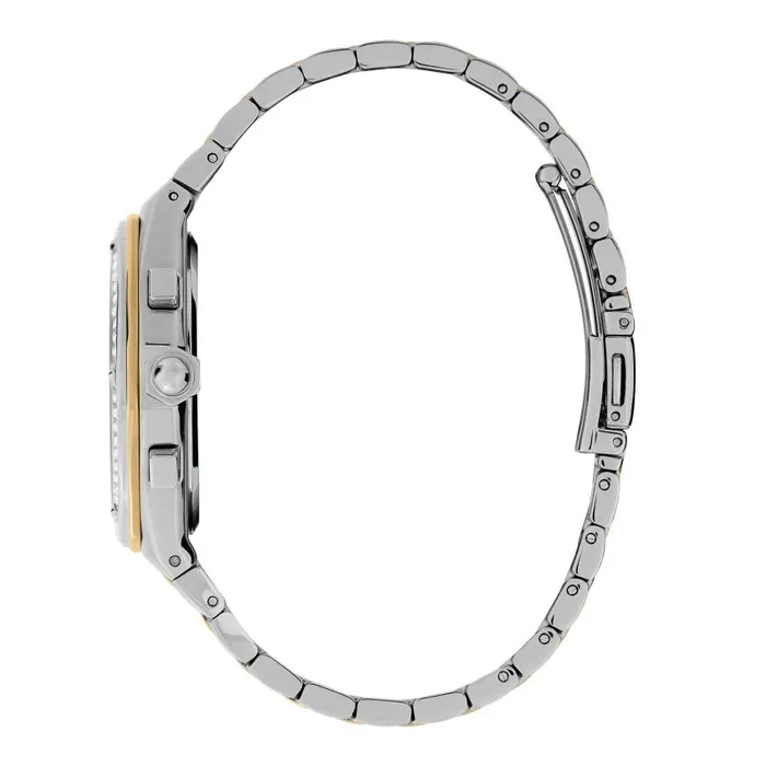 Sports Luxe Watches Women Olivia Burton 38mm Hexa MultiFunction White and Two Tone Bracelet Watch