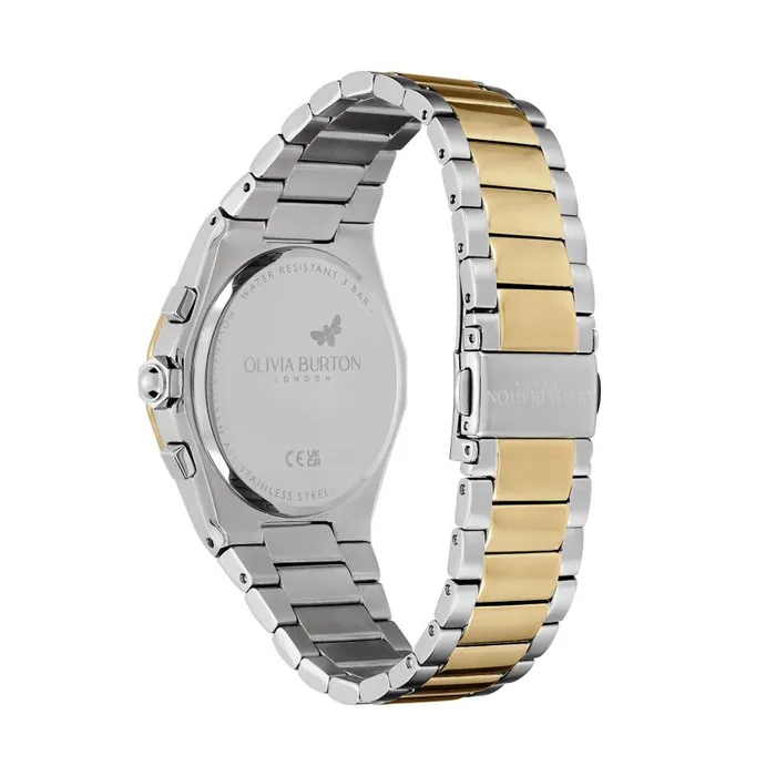 Sports Luxe Watches Women Olivia Burton 38mm Hexa MultiFunction White and Two Tone Bracelet Watch