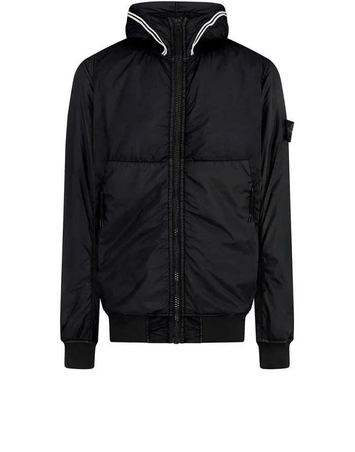 Stone Island Coats 038 Jackets 40423 Garment Dyed Crinkle Reps Ny With PrimaloftTc Hooded Blouson In Black 8211 Mens Stone Island Coats 038 Jackets 40423 Garment Dyed Crinkle Reps Ny With PrimaloftTc Hooded Blouson In Black 8211 Mens