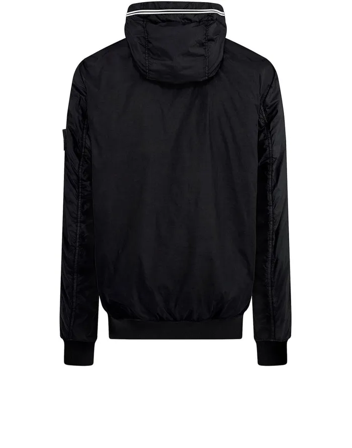 Stone Island Coats 038 Jackets 40423 Garment Dyed Crinkle Reps Ny With PrimaloftTc Hooded Blouson In Black 8211 Mens