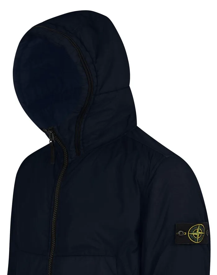 Stone Island Coats 038 Jackets 40423 Garment Dyed Crinkle Reps Ny With PrimaloftTc Hooded Blouson In Navy 8211 Mens