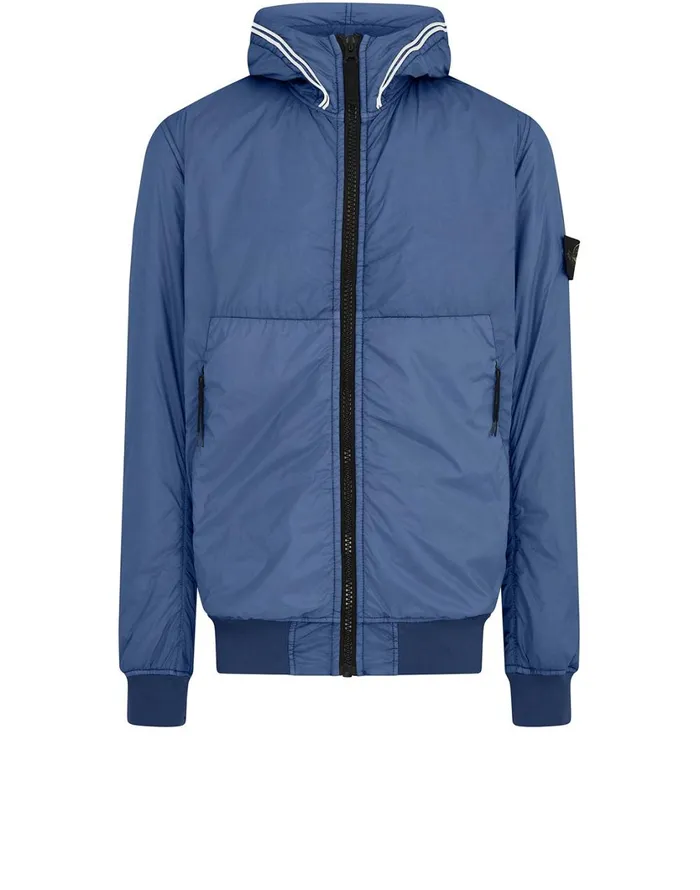 Stone Island Coats 038 Jackets 40423 Garment Dyed Crinkle Reps Ny With PrimaloftTc Hooded Blouson In Periwinkle 8211 Mens Stone Island Coats 038 Jackets 40423 Garment Dyed Crinkle Reps Ny With PrimaloftTc Hooded Blouson In Periwinkle 8211 Mens