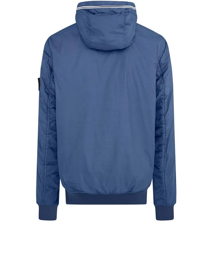 Stone Island Coats 038 Jackets 40423 Garment Dyed Crinkle Reps Ny With PrimaloftTc Hooded Blouson In Periwinkle 8211 Mens