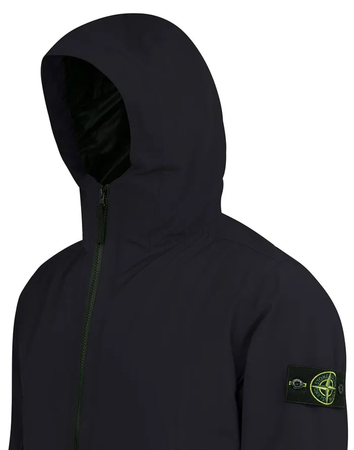 Stone Island Coats 038 Jackets 41627 Soft ShellR With Primaloft Insulation Hooded Blouson In Black 8211 Mens