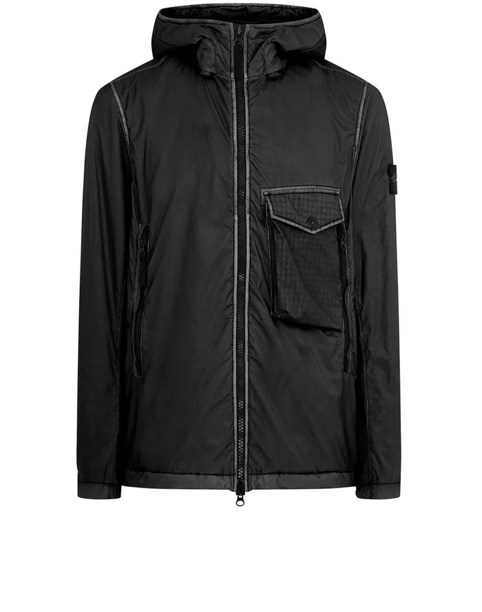 Stone Island Coats 038 Jackets 43035 Lamy Flock Hooded Jacket In Black 8211 Mens Stone Island Coats 038 Jackets 43035 Lamy Flock Hooded Jacket In Black 8211 Mens