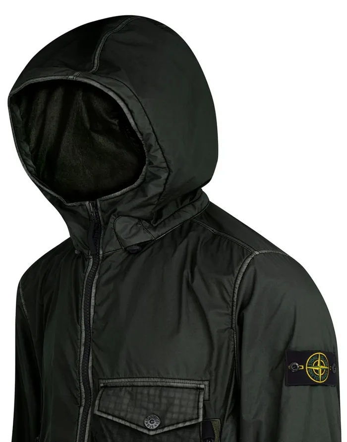 Stone Island Coats 038 Jackets 43035 Lamy Flock Hooded Jacket In Dark Forest 8211 Mens