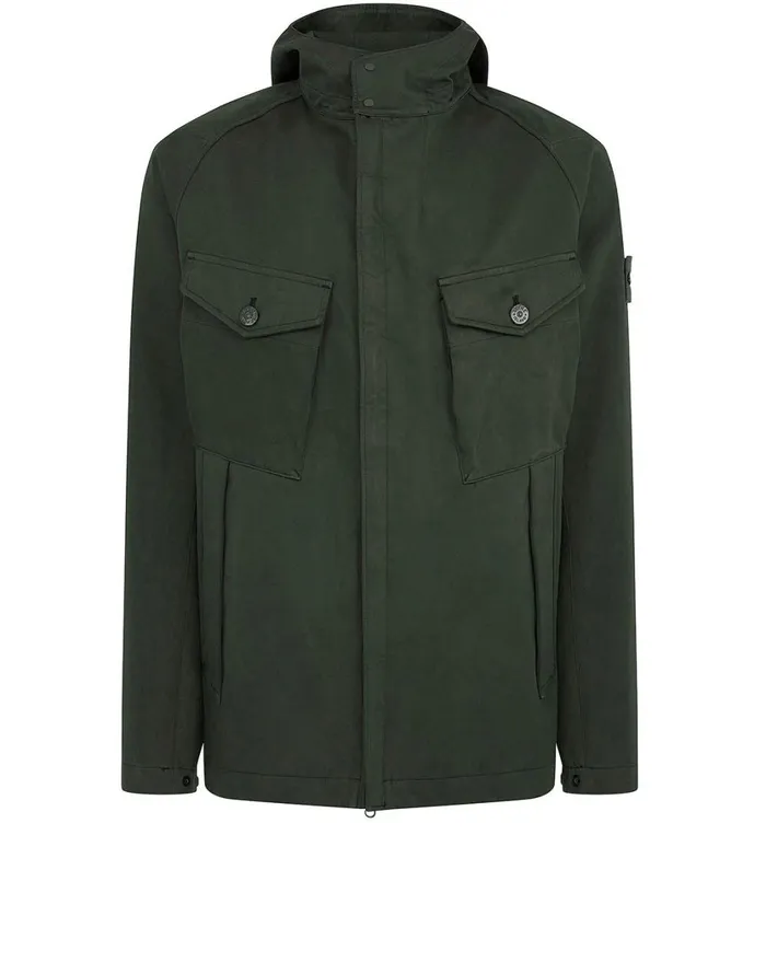 Stone Island Coats 038 Jackets 441F1 Raso Gommato Double Ghost Piece Hooded Jacket In Khaki 8211 Mens Stone Island Coats 038 Jackets 441F1 Raso Gommato Double Ghost Piece Hooded Jacket In Khaki 8211 Mens