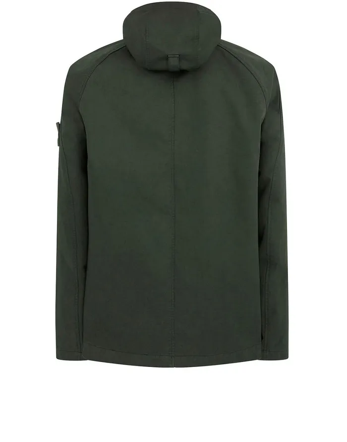 Stone Island Coats 038 Jackets 441F1 Raso Gommato Double Ghost Piece Hooded Jacket In Khaki 8211 Mens