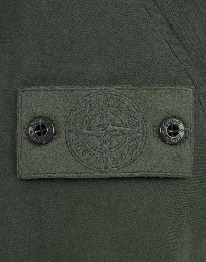 Stone Island Coats 038 Jackets 441F1 Raso Gommato Double Ghost Piece Hooded Jacket In Khaki 8211 Mens