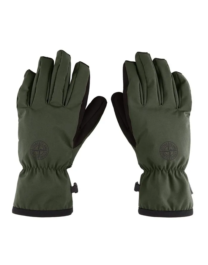 Stone Island Gloves 92429 Soft ShellR Gloves In Dark Forest 8211 Mens