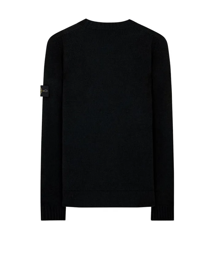 Stone Island Knitwear 505A3 Lambswool Crewneck Knit In Black 8211 Mens