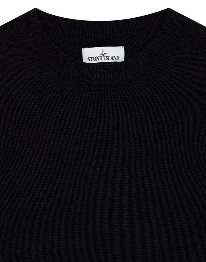 Stone Island Knitwear 505A3 Lambswool Crewneck Knit In Black 8211 Mens