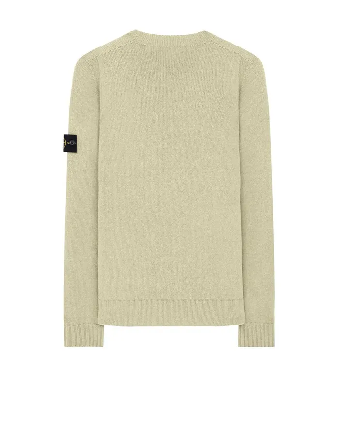 Stone Island Knitwear 505A3 Lambswool Crewneck Knit In Butter 8211 Mens
