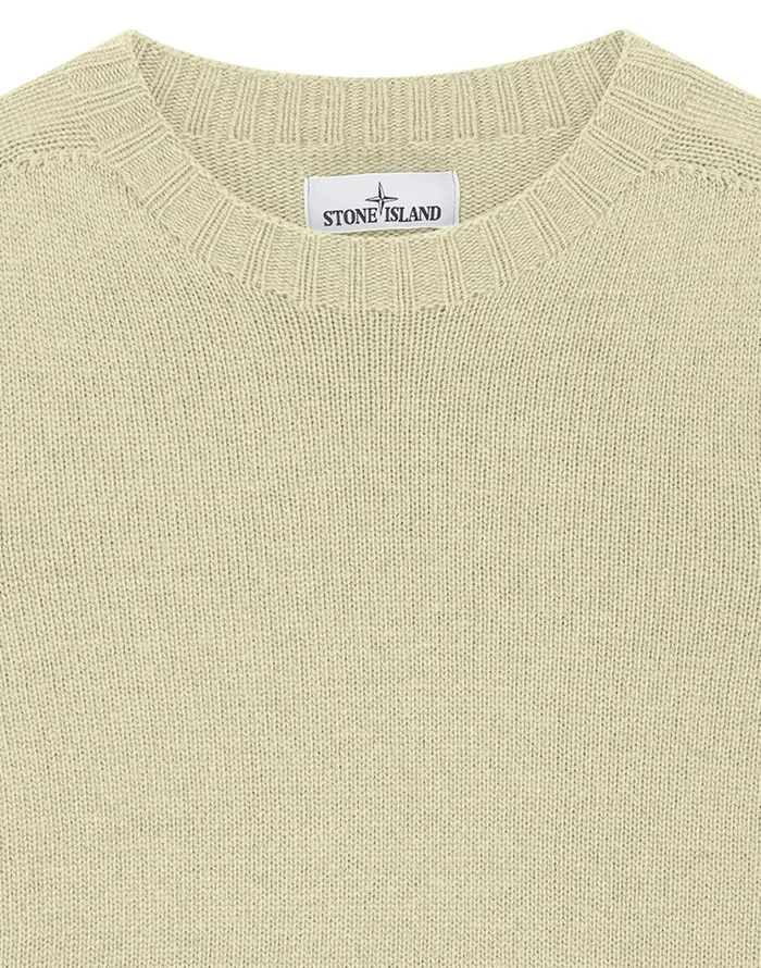 Stone Island Knitwear 505A3 Lambswool Crewneck Knit In Butter 8211 Mens
