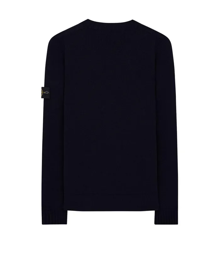 Stone Island Knitwear 505A3 Lambswool Crewneck Knit In Navy 8211 Mens