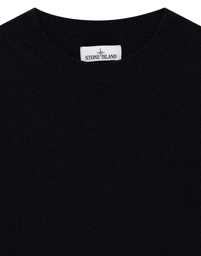 Stone Island Knitwear 505A3 Lambswool Crewneck Knit In Navy 8211 Mens