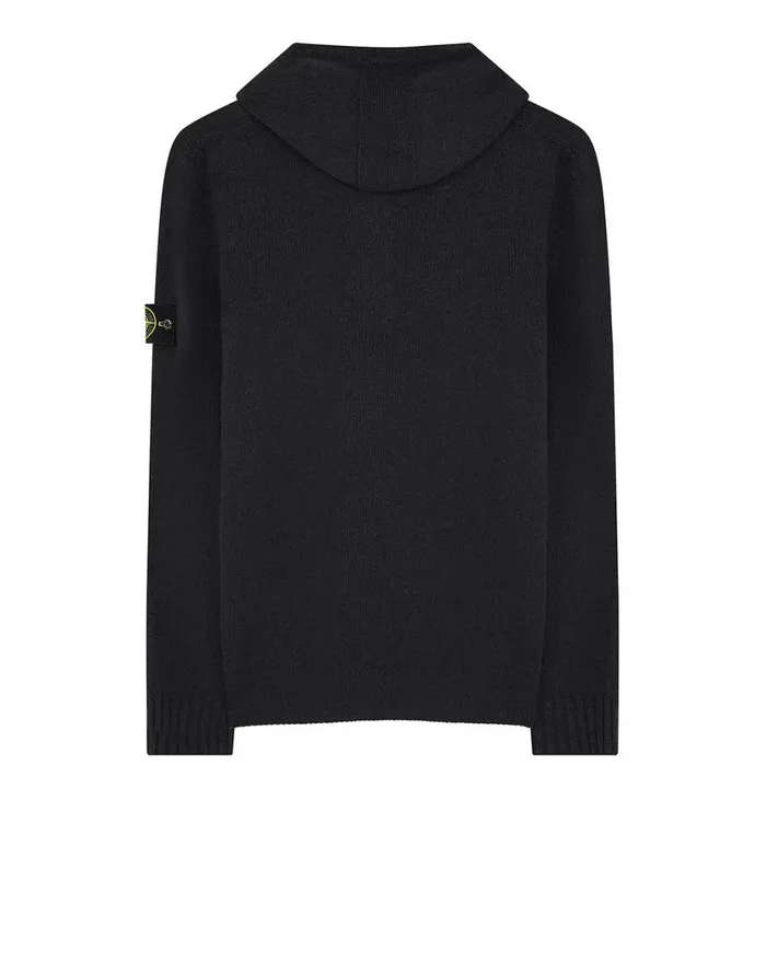 Stone Island Knitwear 507A3 Hooded Jumper In Black 8211 Mens