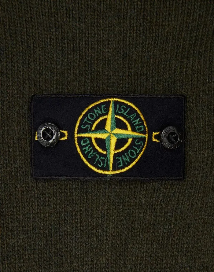 Stone Island Knitwear 507A3 Hooded Jumper In Dark Forest 8211 Mens