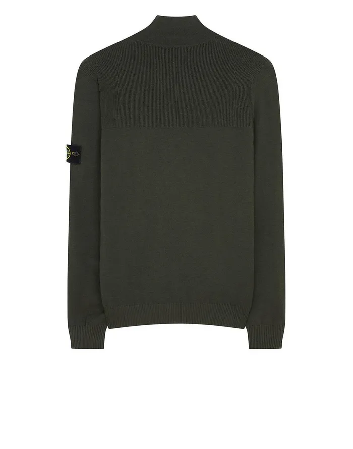 Stone Island Knitwear 513A1 Knitted Cardigan In Dark Forest 8211 Mens