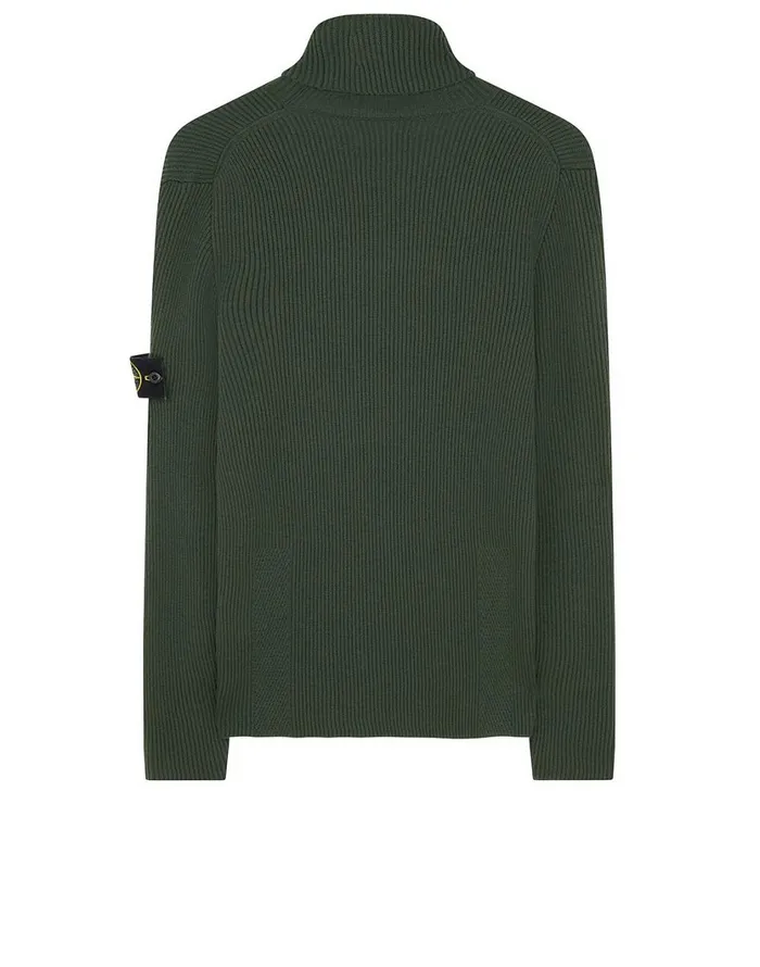 Stone Island Knitwear 522C2 Turtleneck Jumper In Dark Forest 8211 Mens