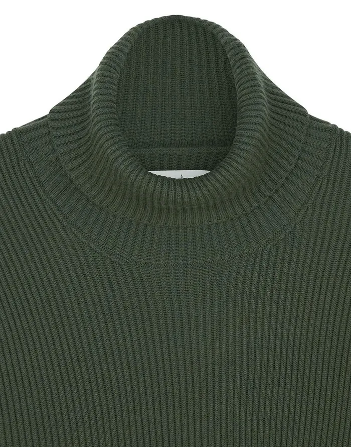 Stone Island Knitwear 522C2 Turtleneck Jumper In Dark Forest 8211 Mens
