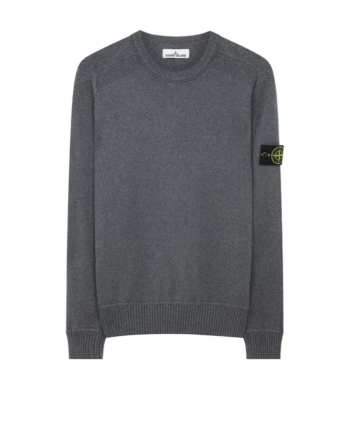 Stone Island Knitwear 541A2 Crewneck Jumper In Charcoal 8211 Mens