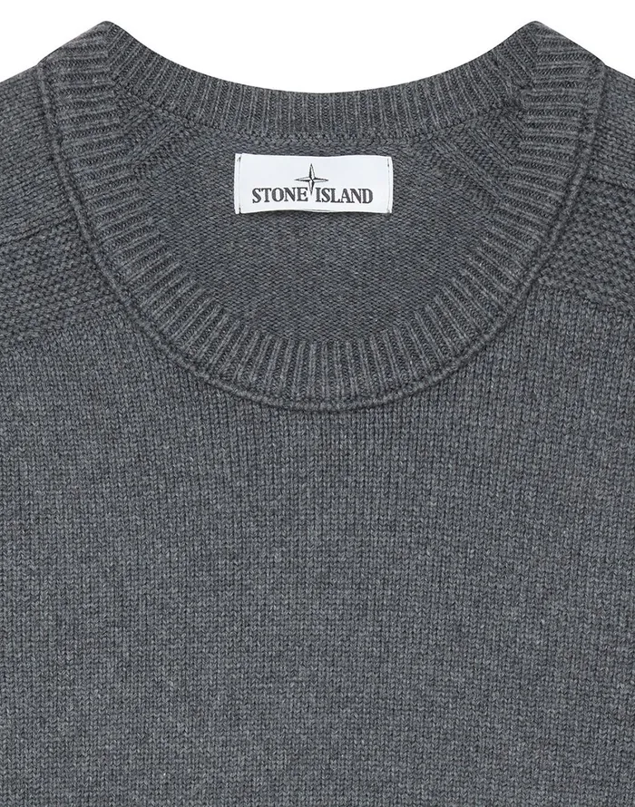 Stone Island Knitwear 541A2 Crewneck Jumper In Charcoal 8211 Mens