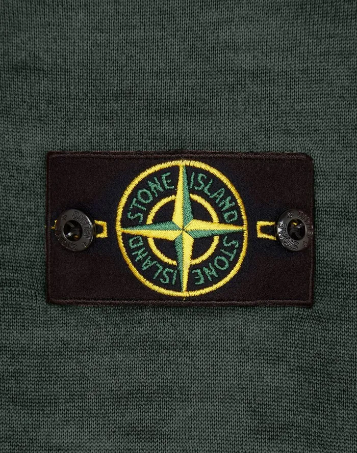Stone Island Knitwear 555A8 Fast Dye Airbrush Crewneck Jumper In Dark Forest 8211 Mens