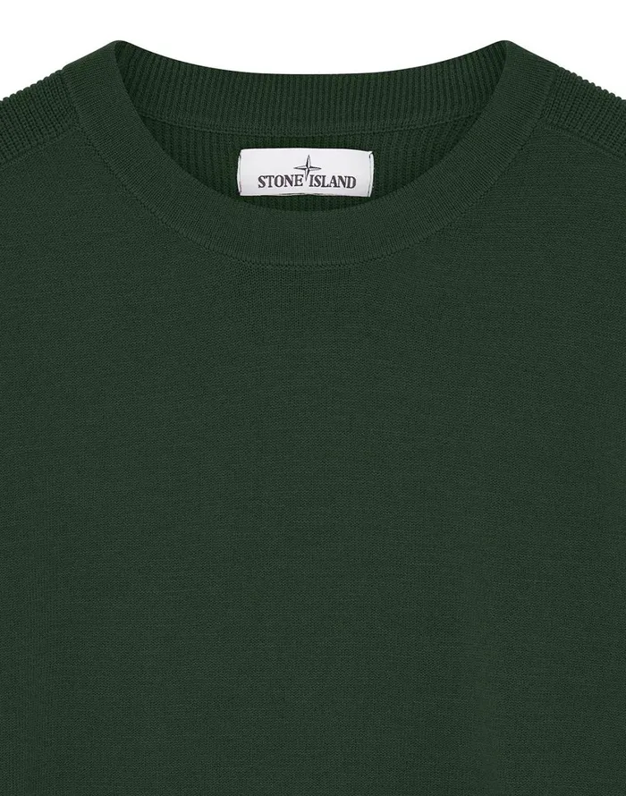 Stone Island Knitwear 591A1 Crewneck Knit In Dark Forest 8211 Mens