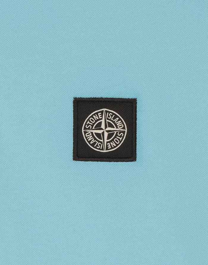 Stone Island Polo Shirts 22S18 Short Sleeve Polo Shirt In Aqua 8211 Mens
