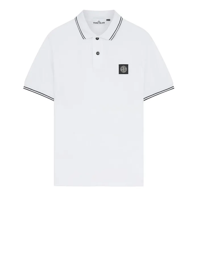 Stone Island Polo Shirts 22S18 Short Sleeve Polo Shirt In White 8211 Mens