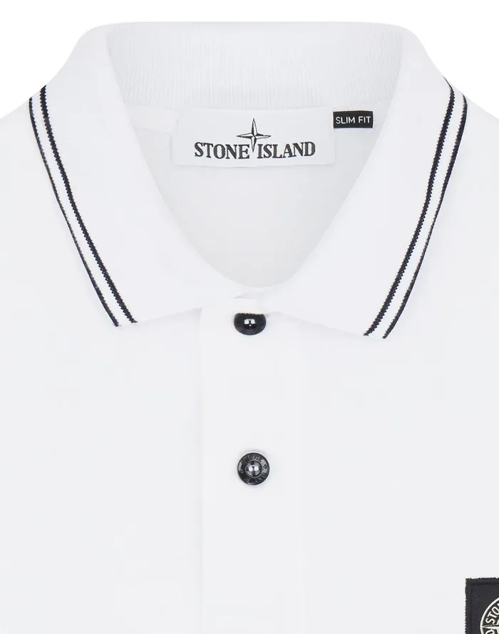 Stone Island Polo Shirts 22S18 Short Sleeve Polo Shirt In White 8211 Mens