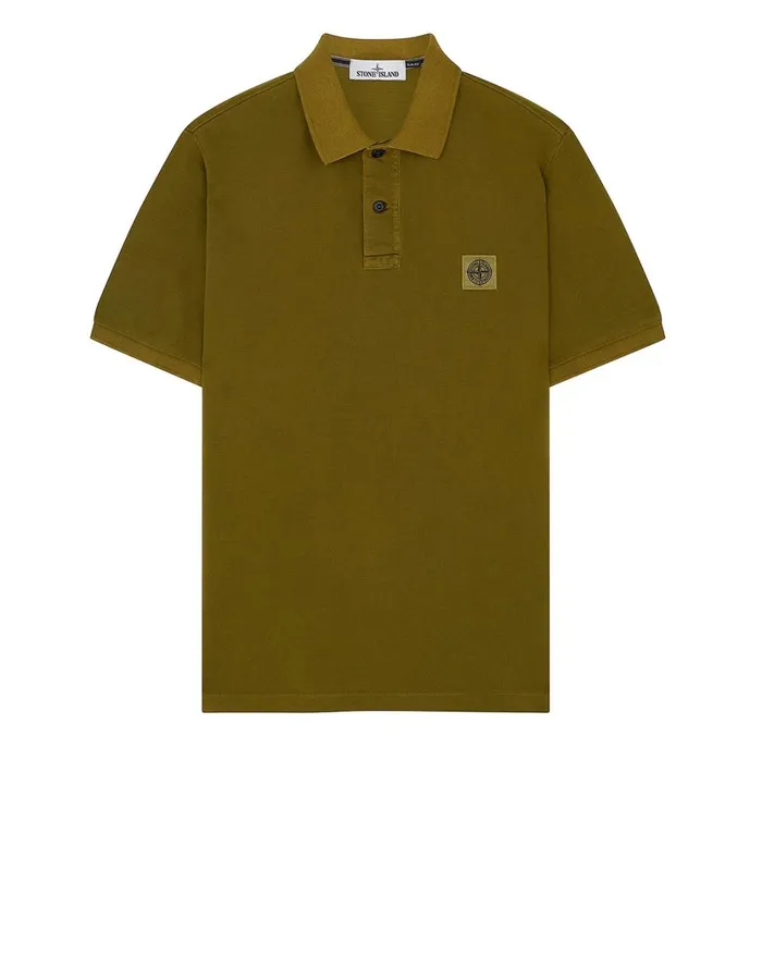 Stone Island Polo Shirts 22S67 Pigment Dye Short Sleeve Polo Shirt In Tobacco 8211 Mens Stone Island Polo Shirts 22S67 Pigment Dye Short Sleeve Polo Shirt In Tobacco 8211 Mens