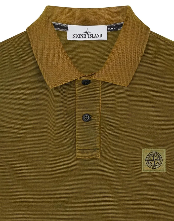 Stone Island Polo Shirts 22S67 Pigment Dye Short Sleeve Polo Shirt In Tobacco 8211 Mens