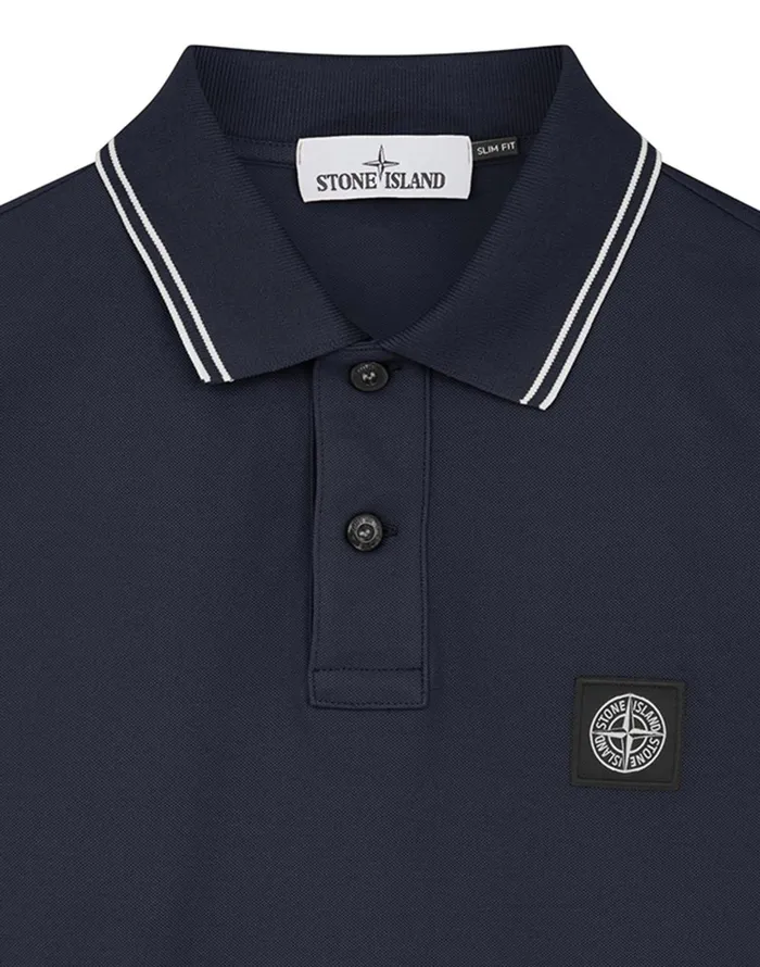 Stone Island Polo Shirts 2Ss18 Long Sleeve Polo Shirt In Navy 8211 Mens