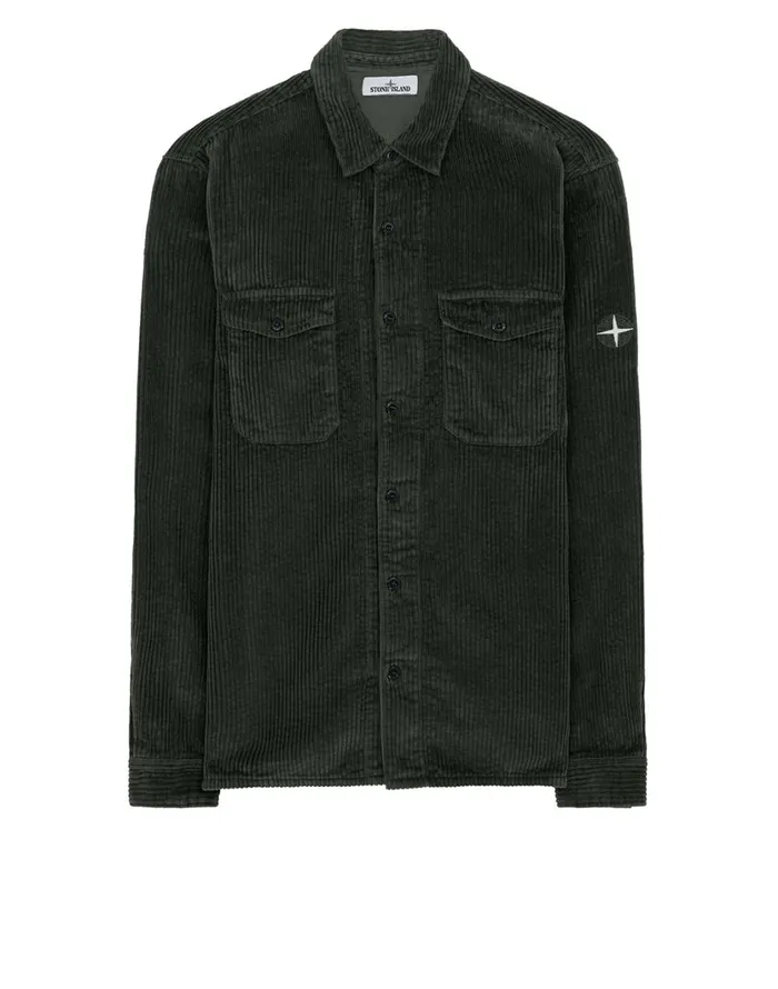 Stone Island Shirts 12111 Long Sleeve Shirt In Dark Forest 8211 Mens