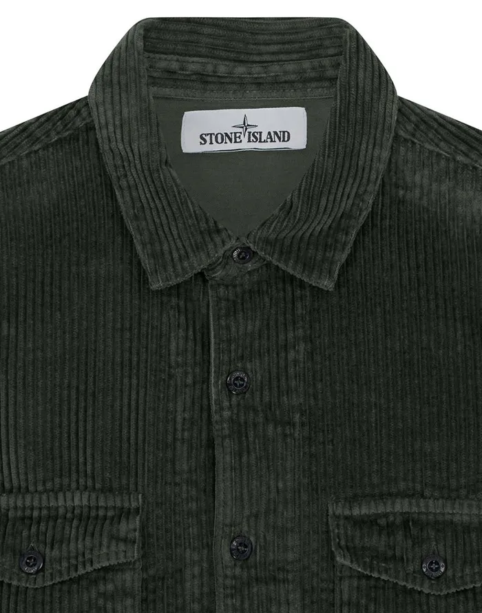 Stone Island Shirts 12111 Long Sleeve Shirt In Dark Forest 8211 Mens