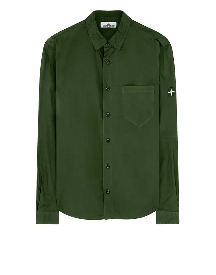 Stone Island Shirts 12501 LongSleeve Shirt In Dark Forest 8211 Mens