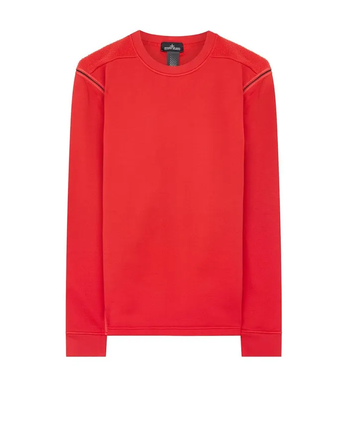 Stone Island Sweatshirts 60207 Engineered Pill Crewneck In Red 8211 Mens